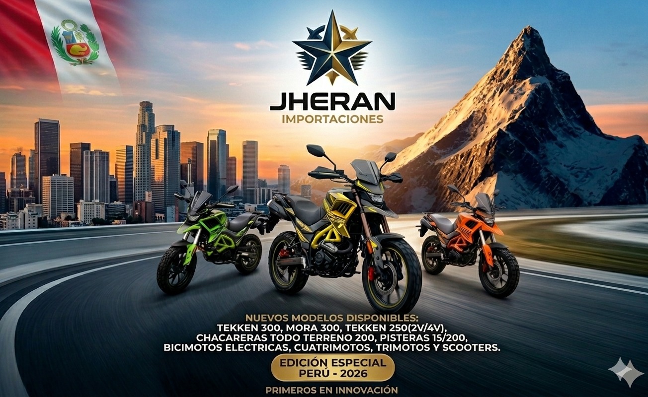 Promocion JHERAN Importaciones con modelos de motocicletas disponibles
